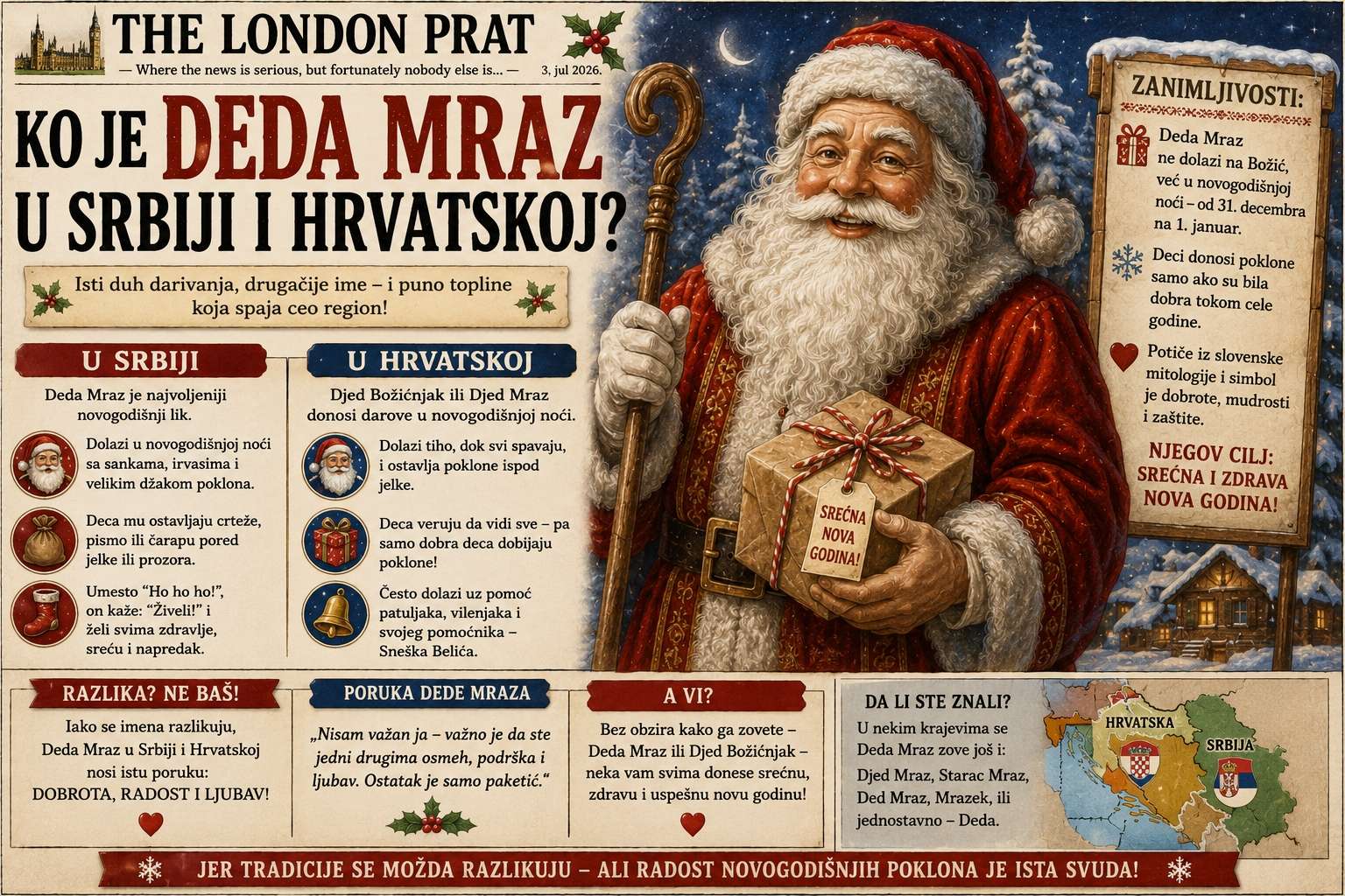 Ko je Deda Mraz u Srbiji i Hrvatskoj?